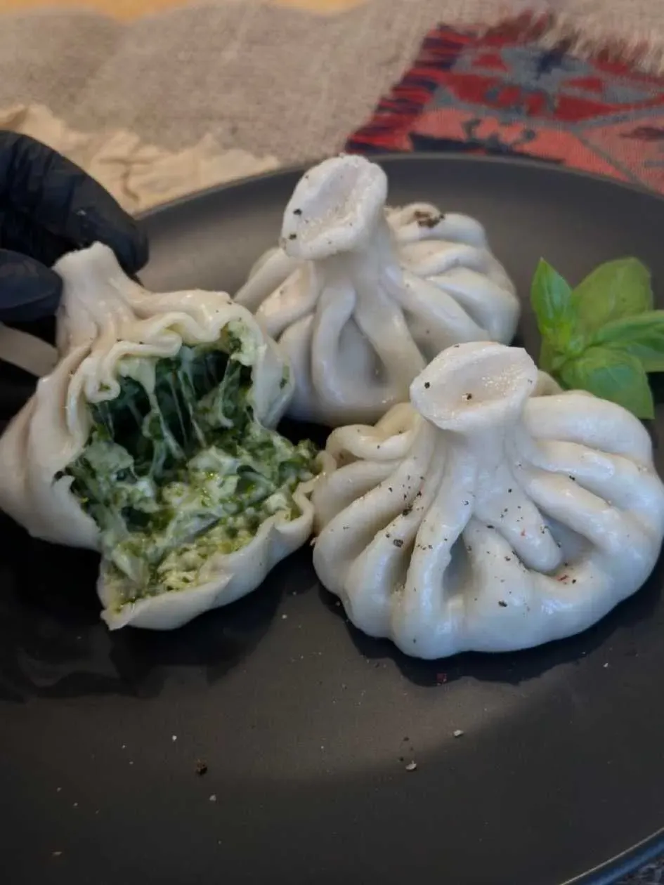 Chinkali with Spinach and Cheese