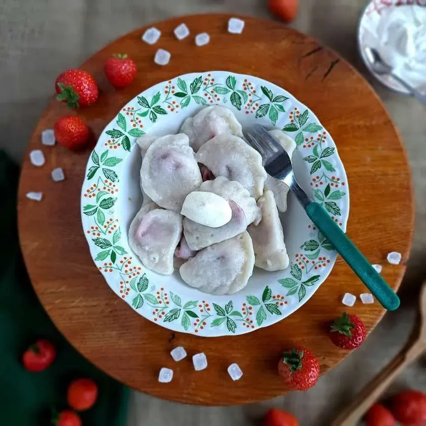 Pierogi with strawberry