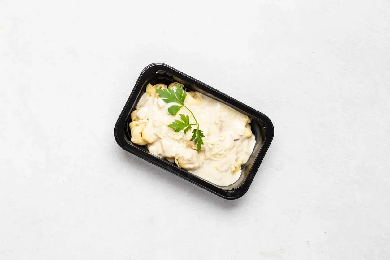 Cheese Tortellini with Carbonara Sauce