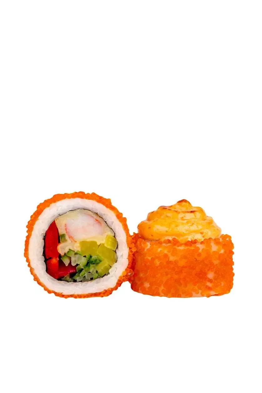 Zapiekany Roll z krewetką i czapką z parmezanu