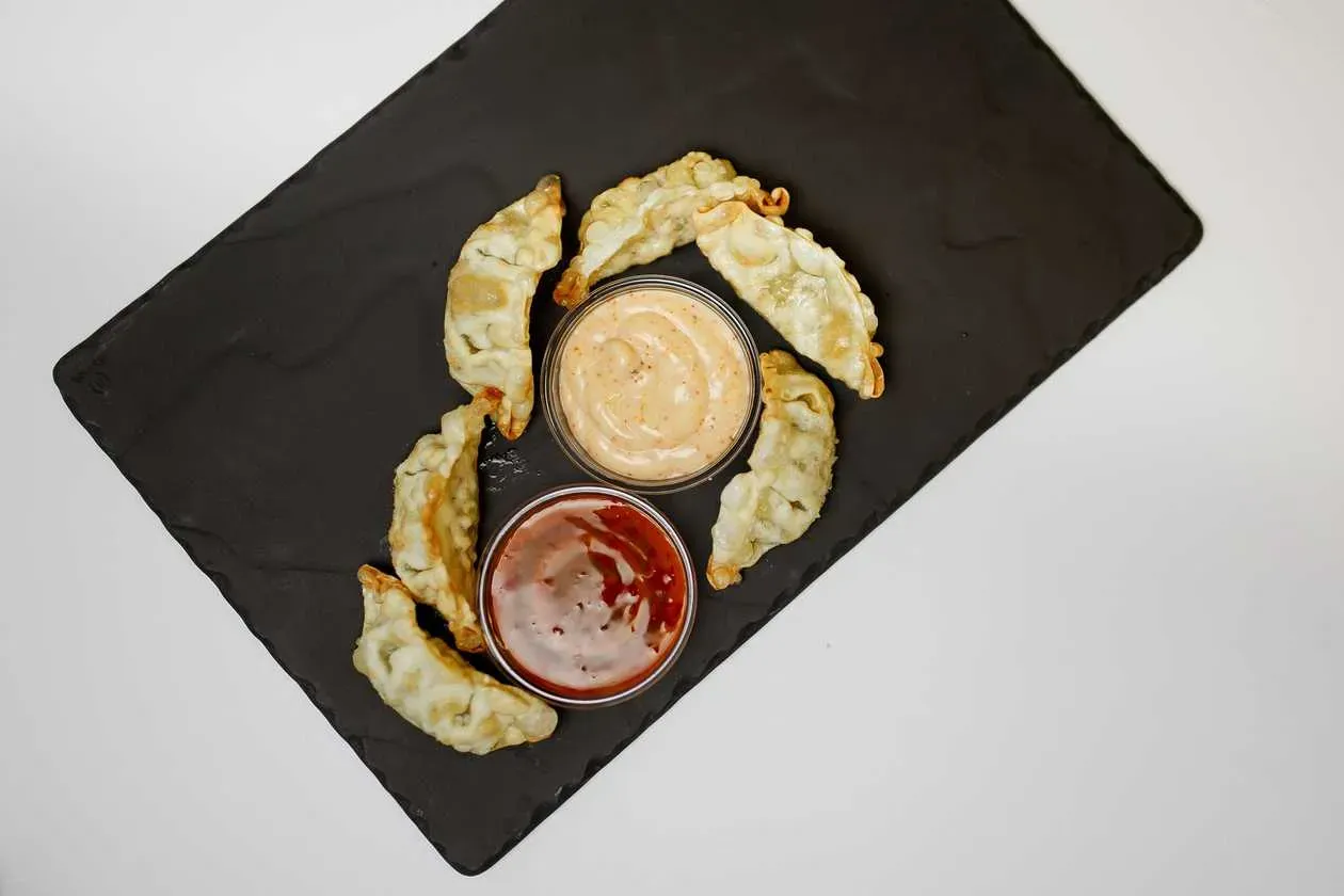 Vege Dumplings and 2 Sauces