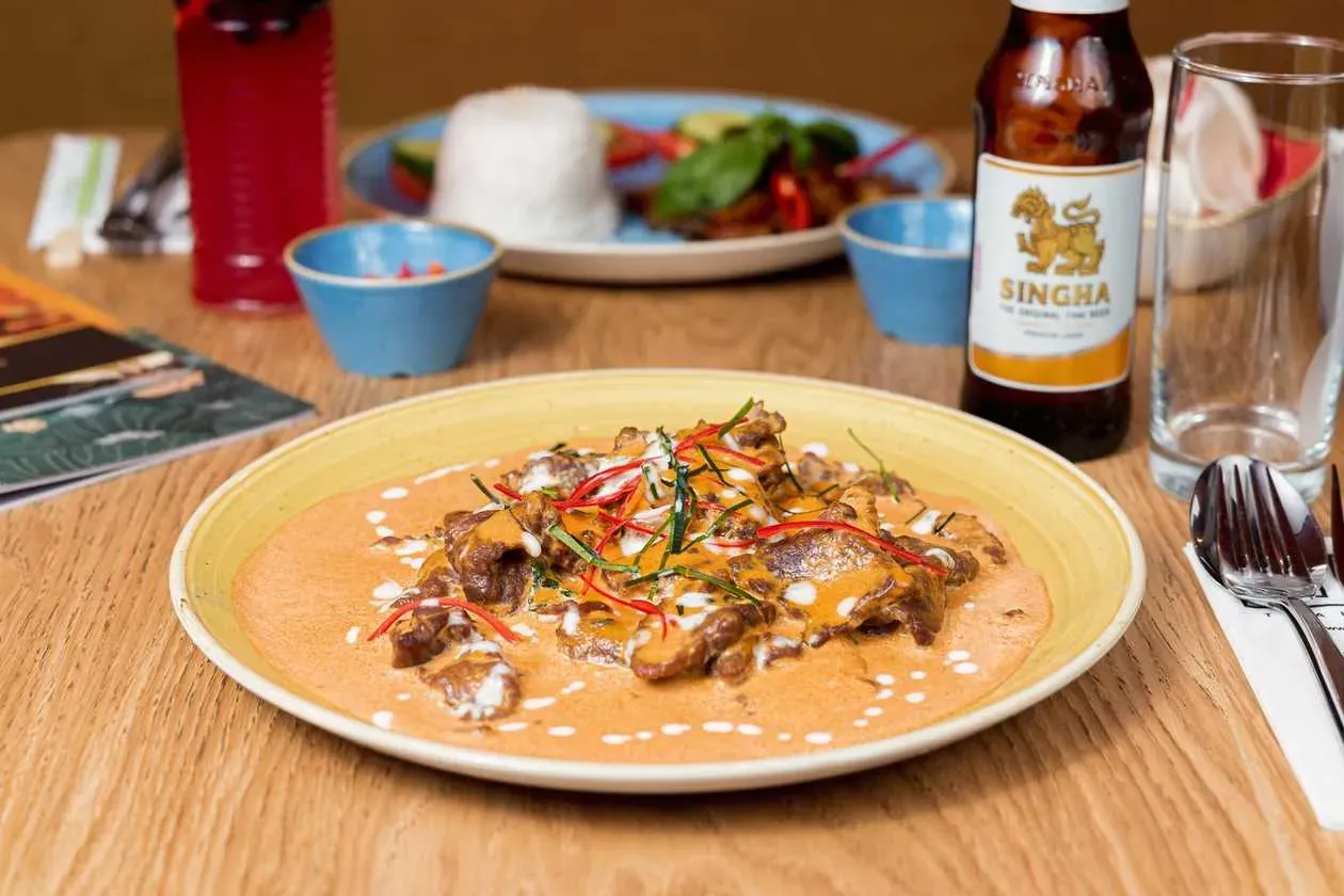 Beef Panang Curry - Mild Curry with Coconut Milk, Kaffir Lime Leaves and Thai Basil