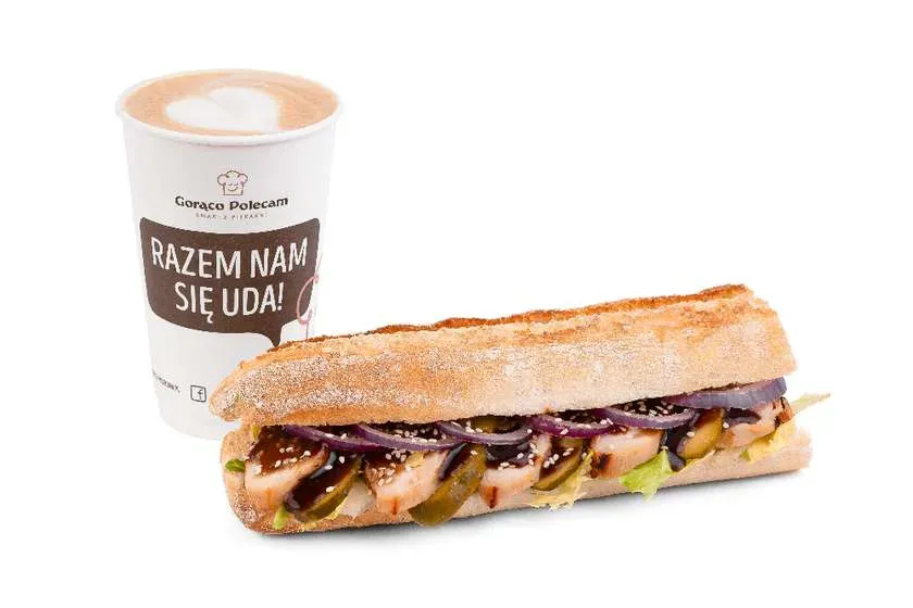 DELIVERY Bagietka z kurczakiem teriyaki + kawa