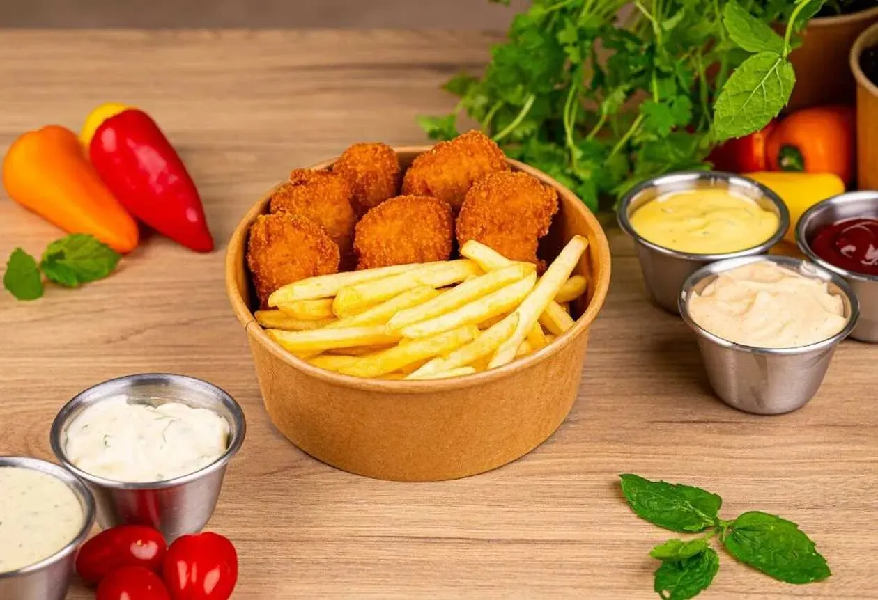 Box Vegan Nuggets, Fries
