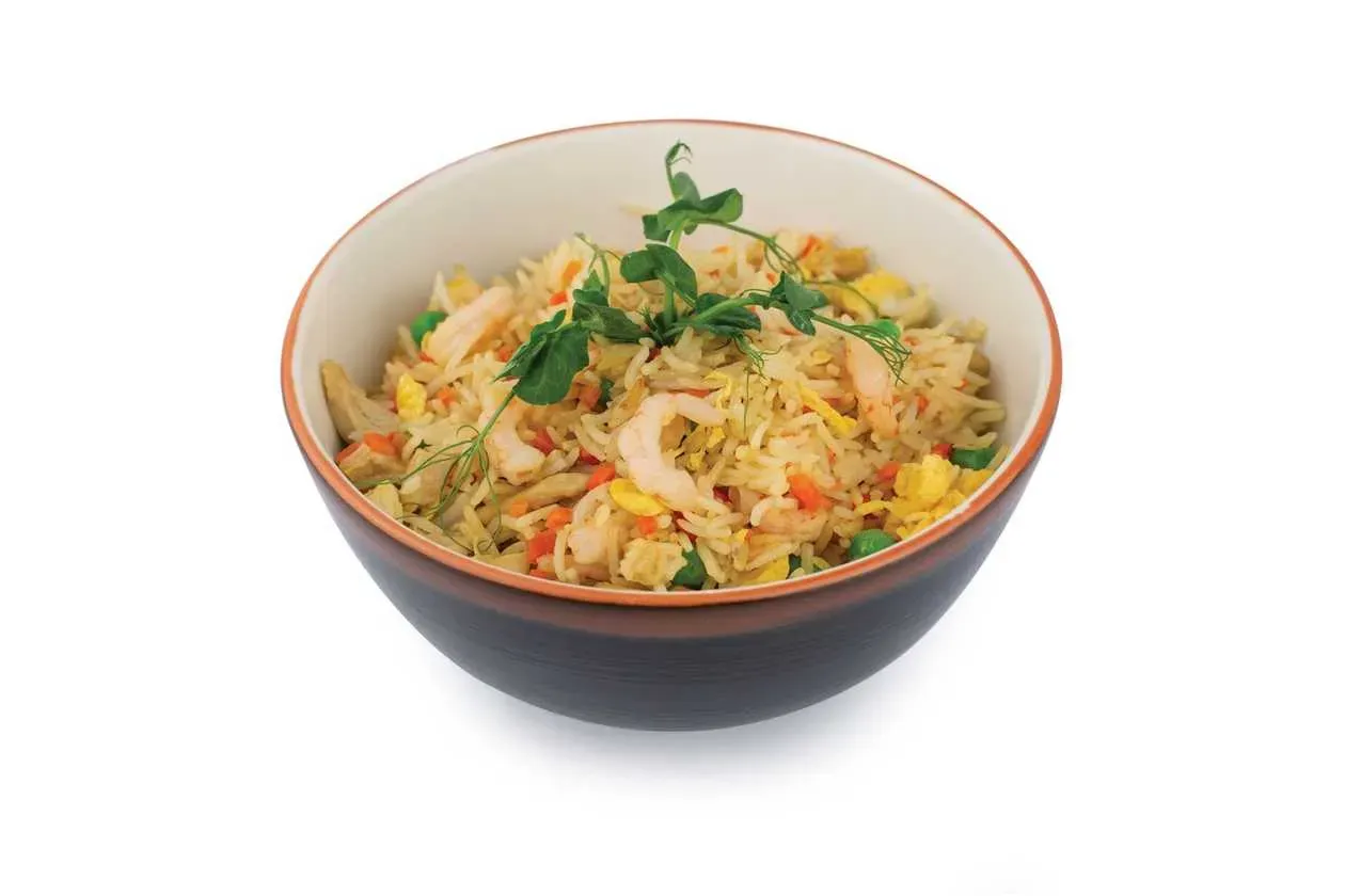Mixed Rice with Chicken, Shrimps, Vegetables, and Egg (350g)