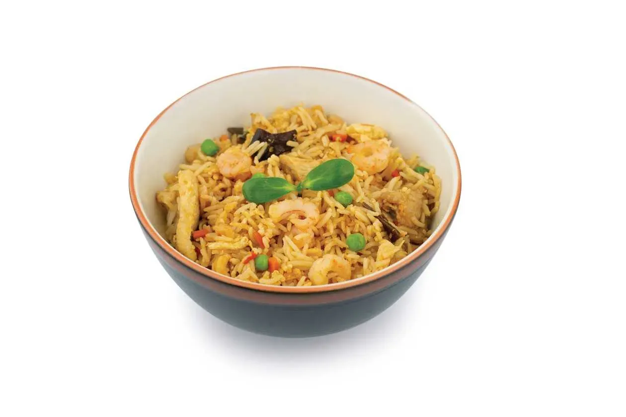 Mixed Rice with Chicken, Pork, Shrimps and Mushrooms in Shambala Sauce (350g)