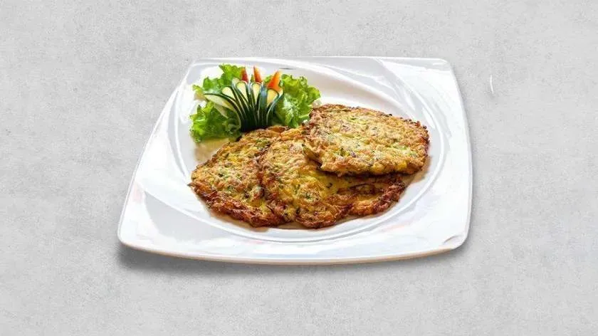 Zucchini Pancake in Thick Bread