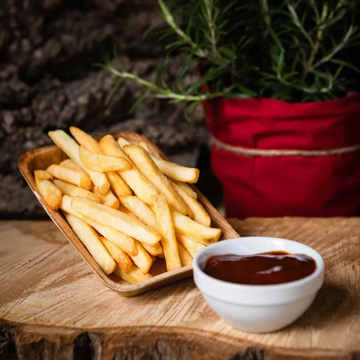 frytki + ketchup