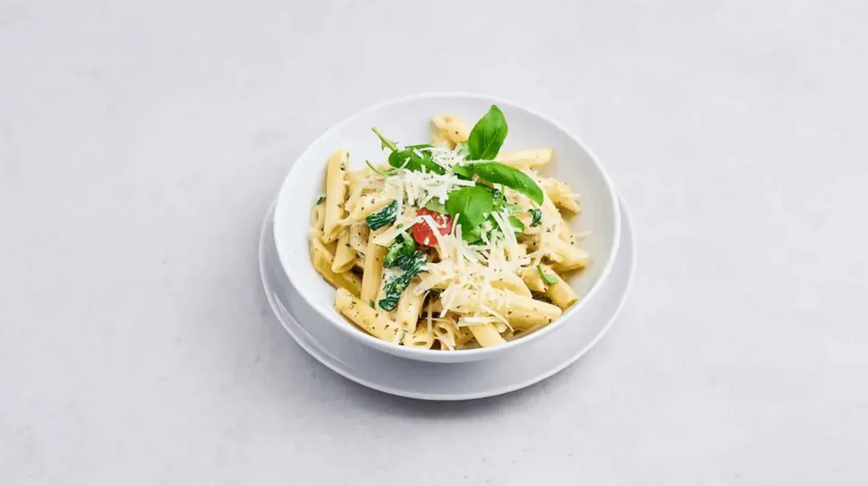 Penne ze szpinakiem