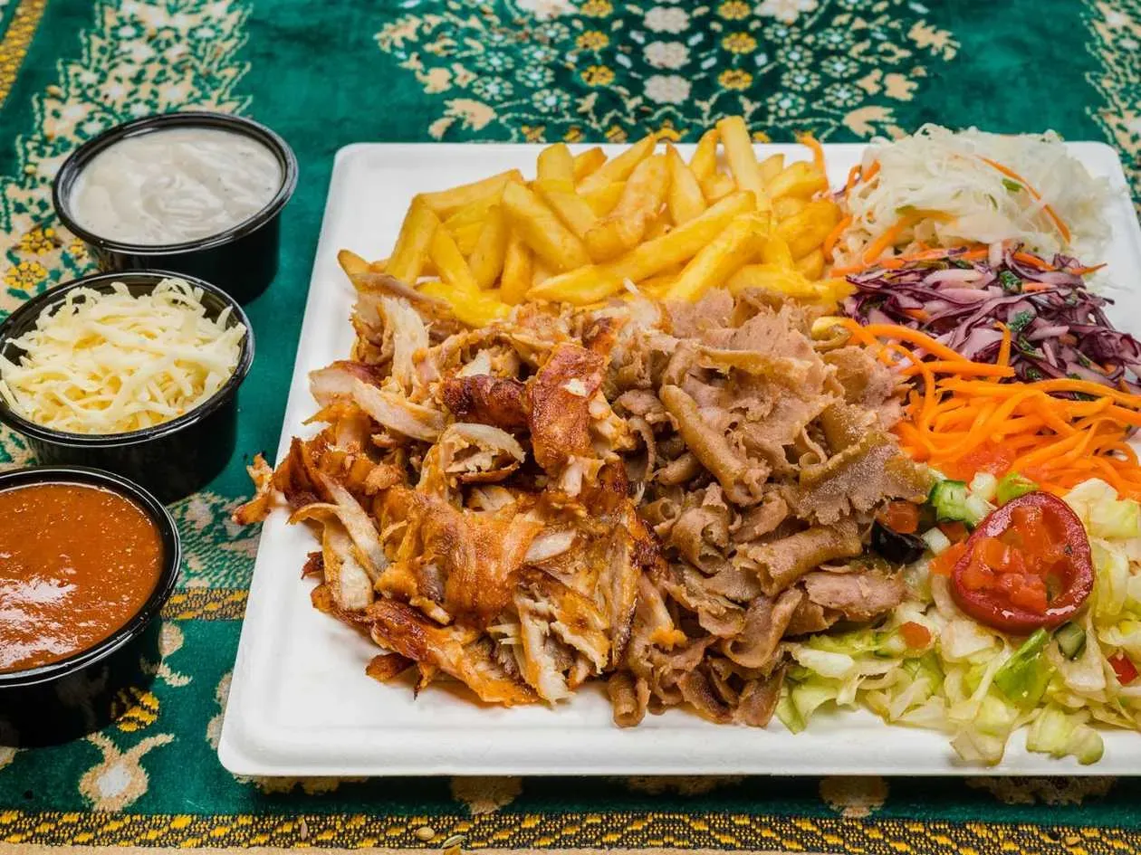 Kebab on a Plate with mixed meat