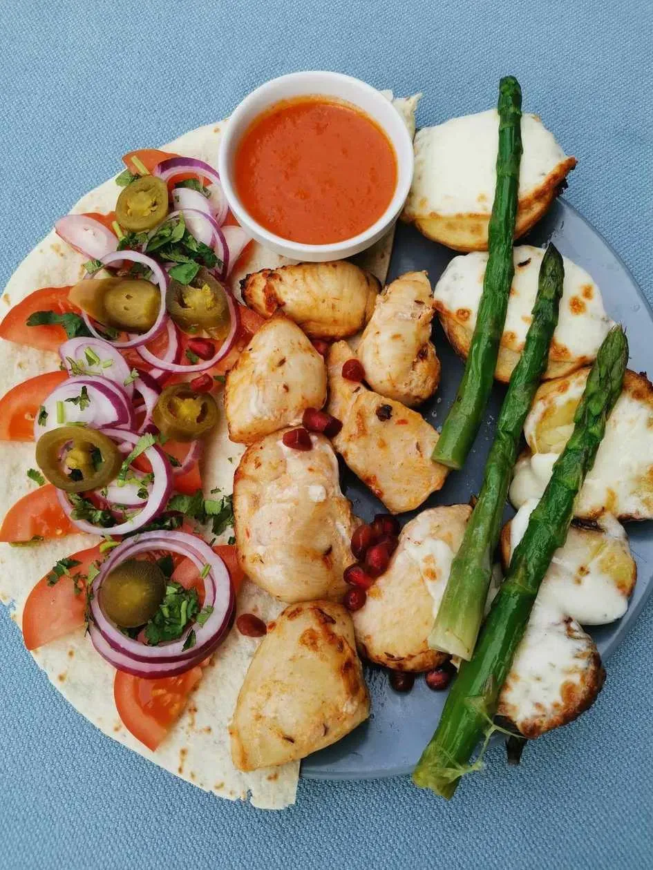 Chicken barbecue with potatoes