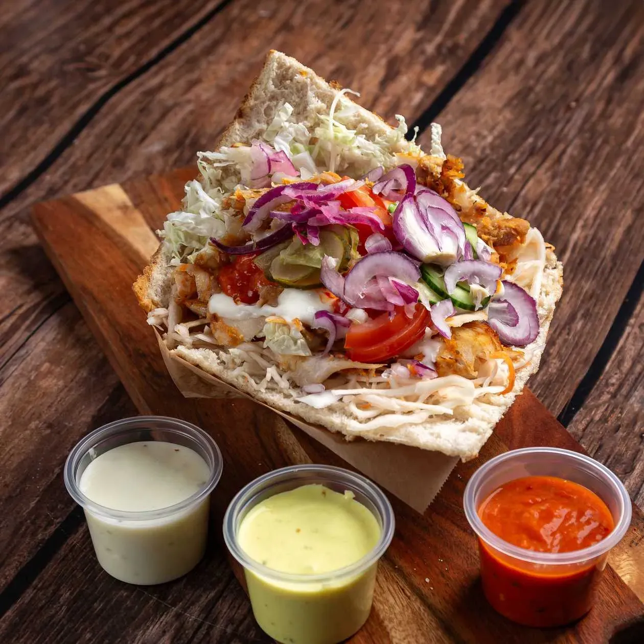 Beef Kebab in Thick Dough