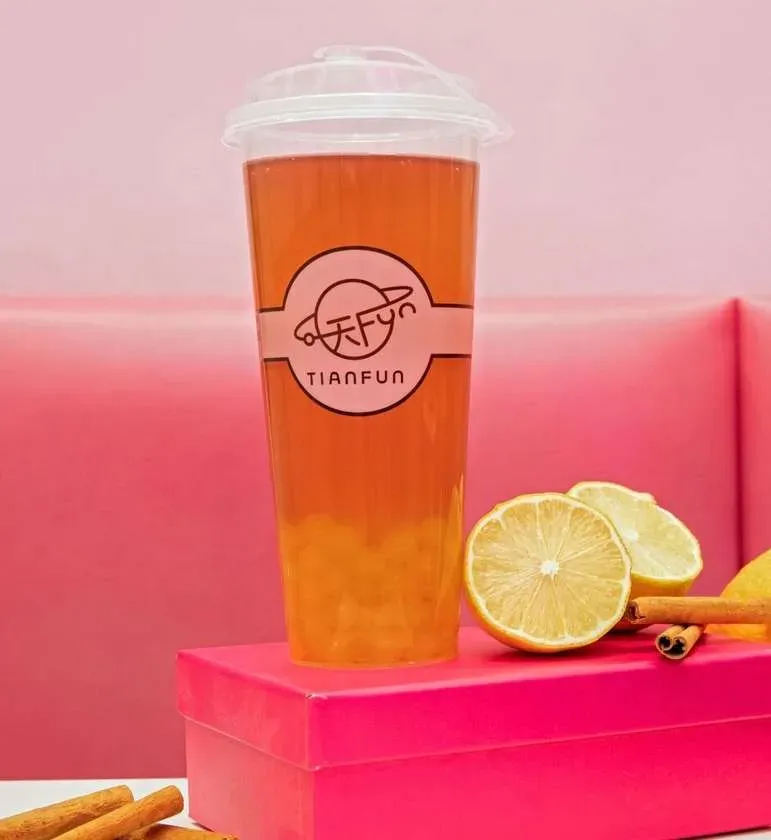 Sangria with boba orange