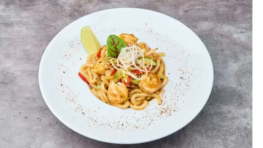 Udon z krewetkami