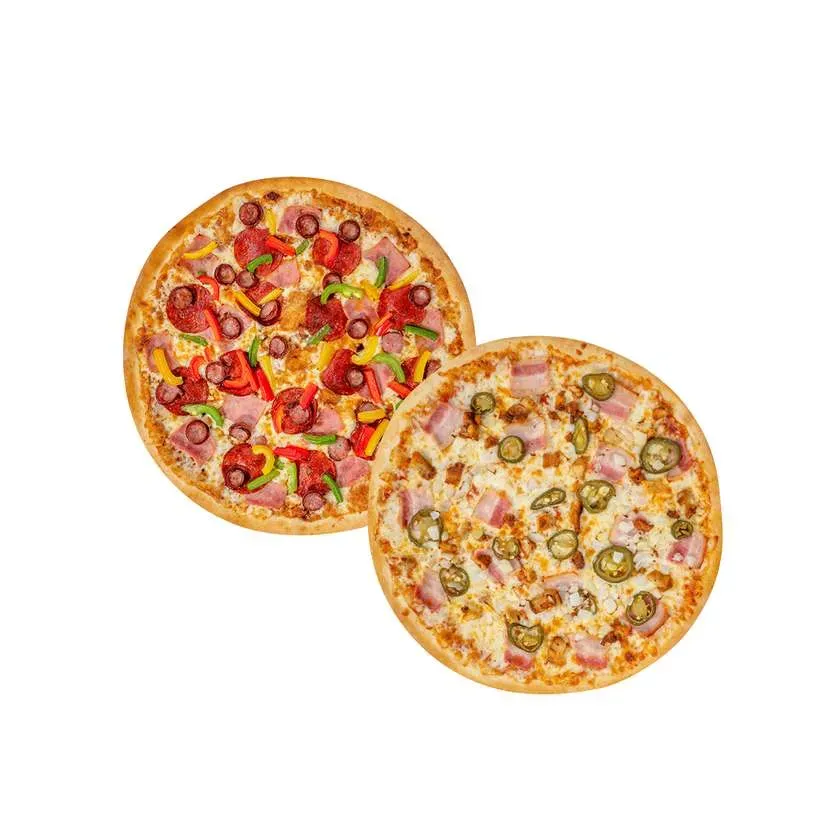 SUPER DUO Premium: 2 x Medium Pizza - 33.95/pc.