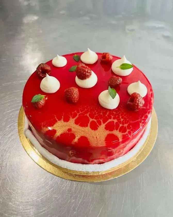 Modern Raspberry Cake