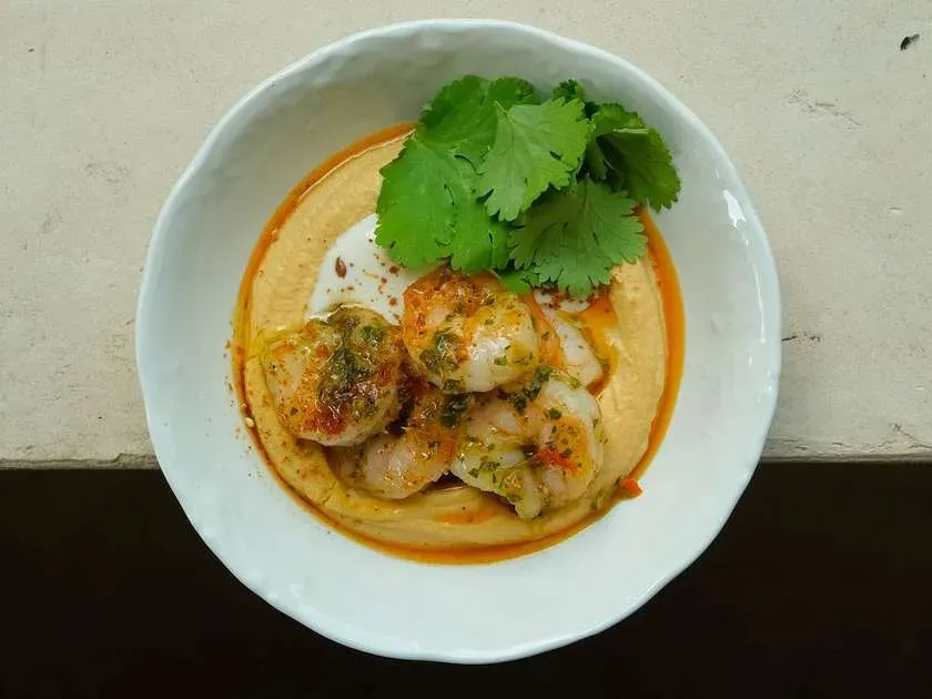 Hummus z krewetkami