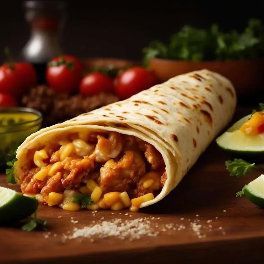 Burrito with sauce