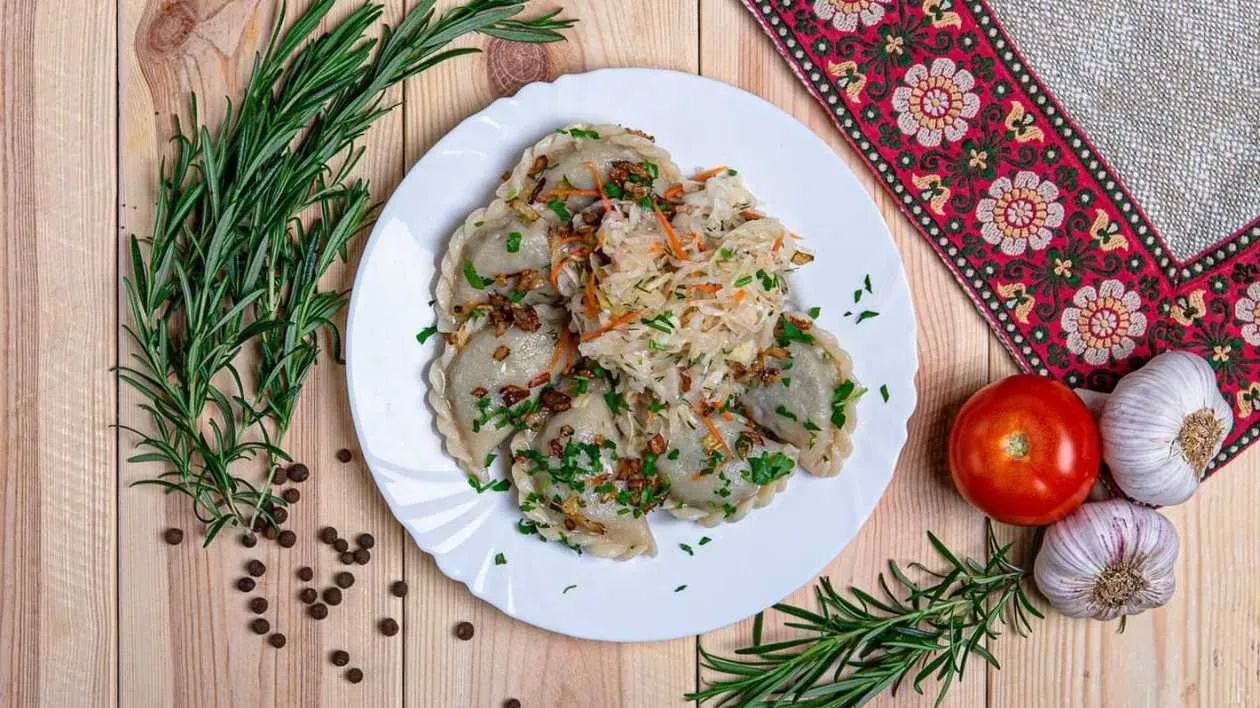 Pierogi with Meat and Salad