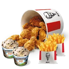 15 Hot Wings, 2x Frytki, 2x Ben&Jerry's 100ml