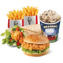Twister, Zinger, 2x Frytki, Ben&Jerry's 465ml