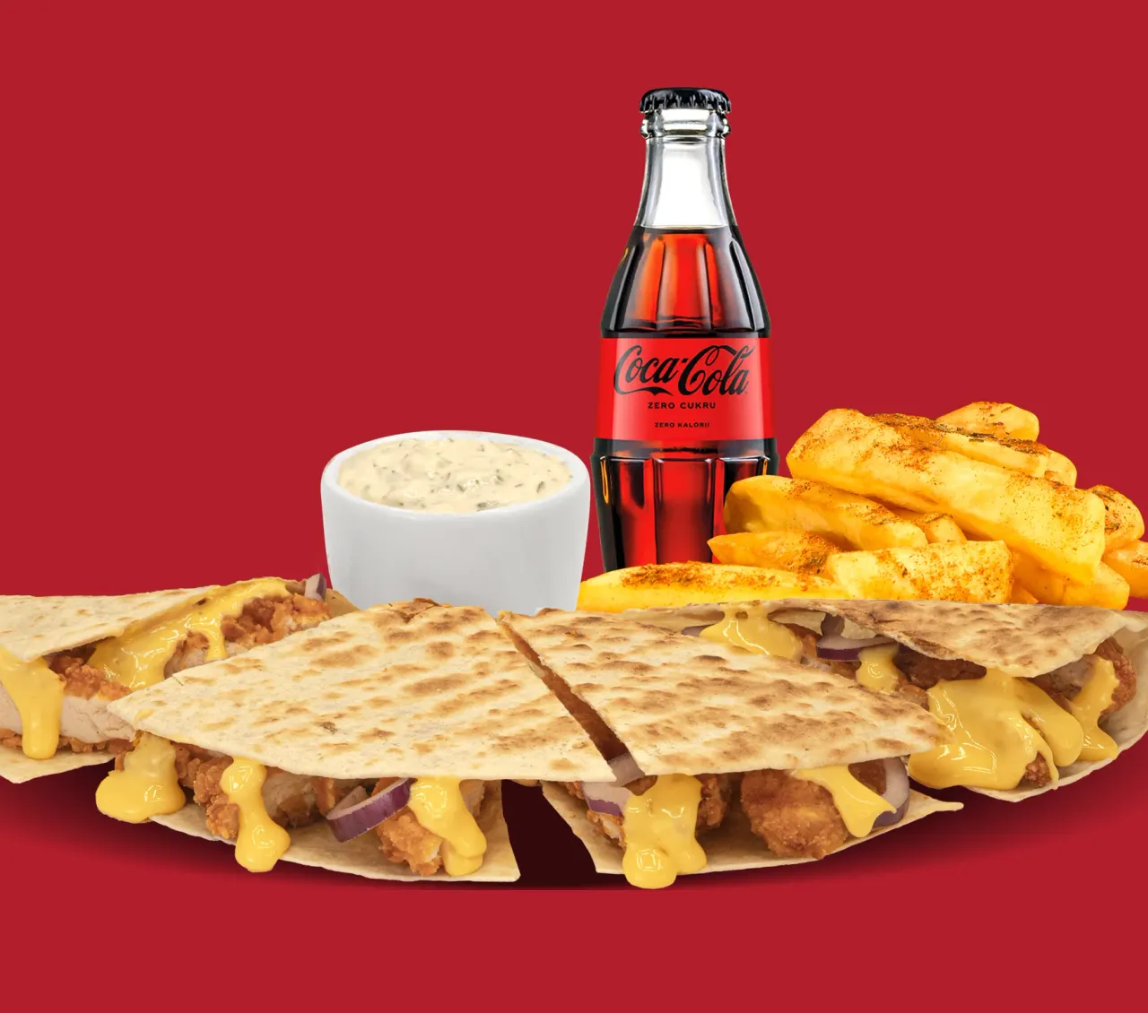 CHICK'N'CHEESE QUESSA+FRYTKI+NAPÓJ