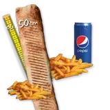 Rollo Amerykańskie wege (mega), frytki, Pepsi 0.33l