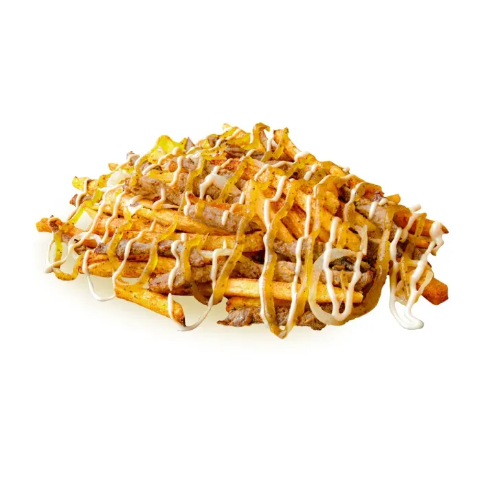 Pieczone frytki z mięsem