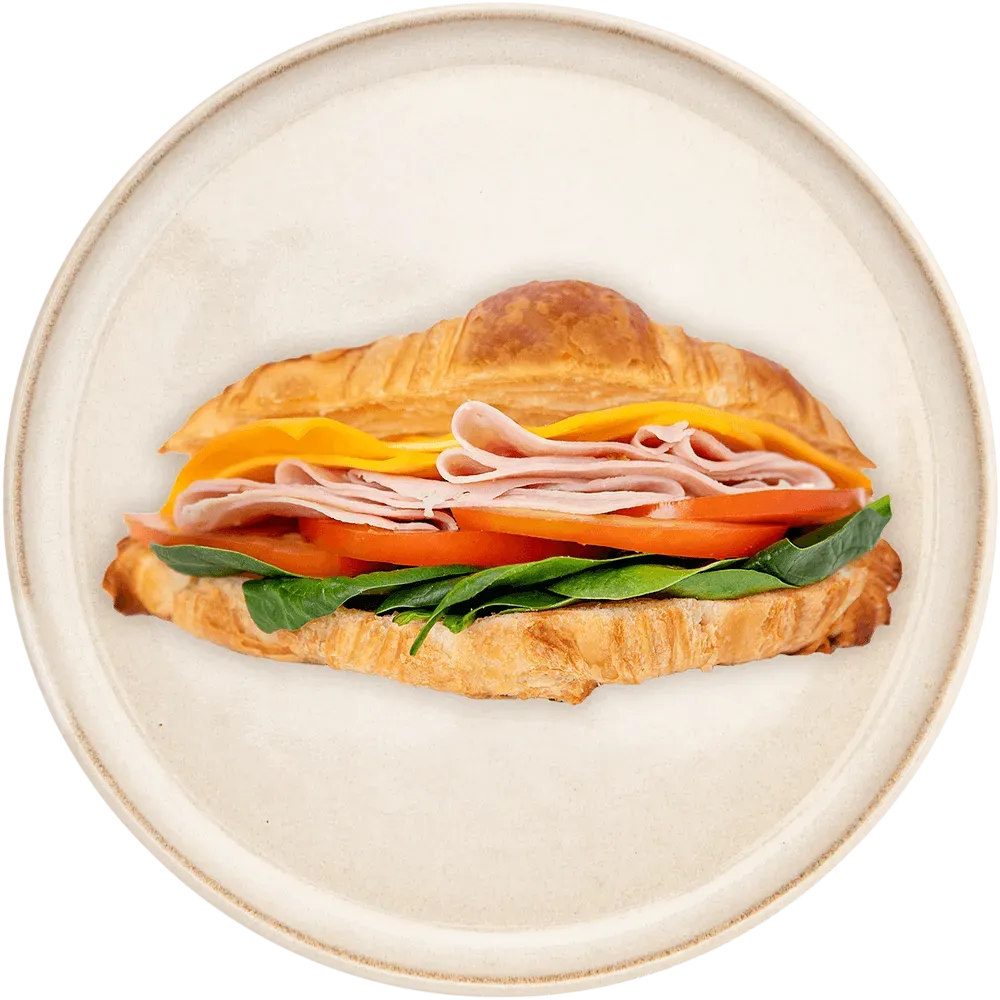 Croissant z szynką i serem