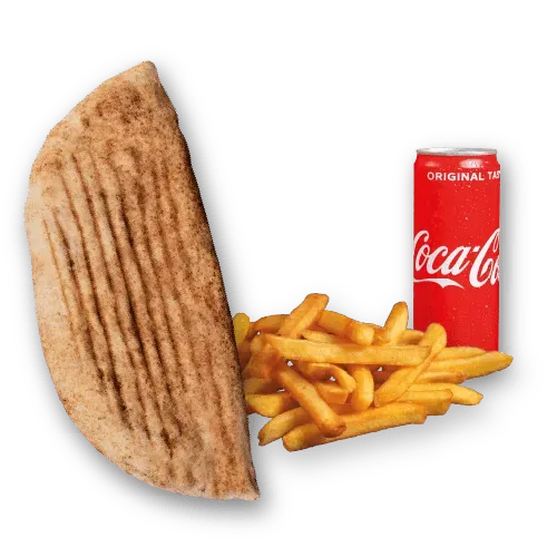 Rollo Kebab z serem (średnie), frytki, Coca Cola 0.33l