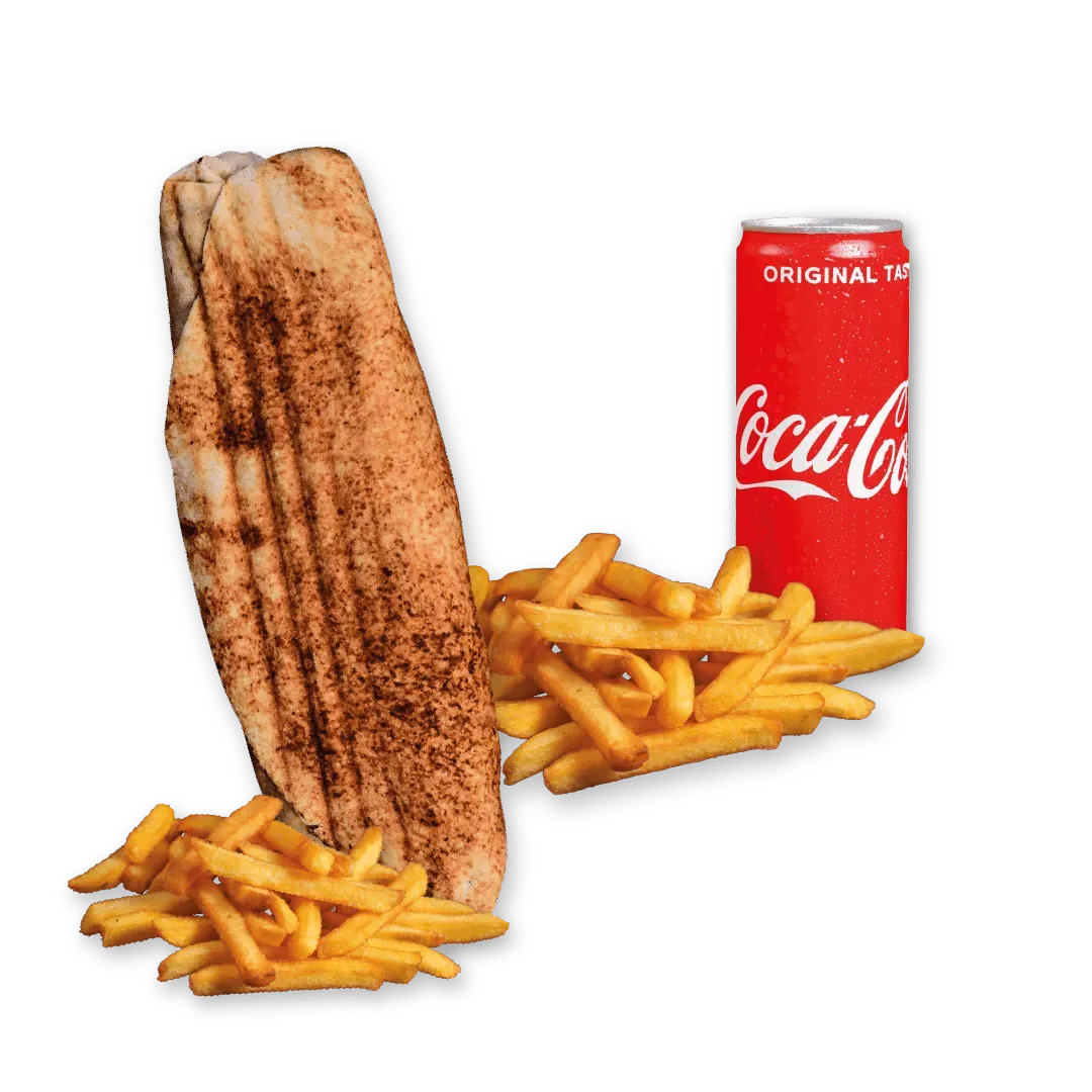 Rollo Amerykańskie wege (małe), frytki, Coca Cola 0.33l