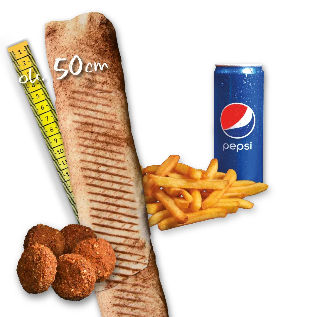 Rollo Wegetariańskie (mega), frytki, Pepsi 0.33l