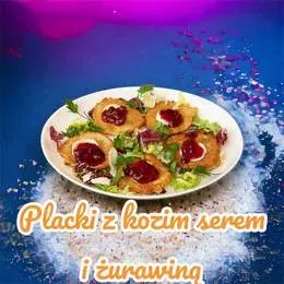 Placki z kozim serem i żurawiną