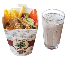 12- Zestaw Kebab wołowy (DUŻY BOX + AYRAN)