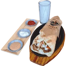 7- Zestaw Tortilla Kebab wołowy super ( WRAP + AYRAN)