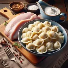 Pelmeni z  filetem z indyka