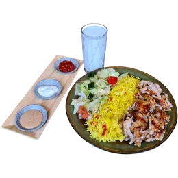 34- Zestaw kebab z kurczaka (DANIE + AYRAN)