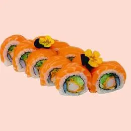 Rolka California Gold Krewetka w Tempurze Owinięta Łososiem (8 szt.)