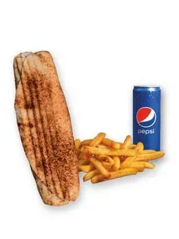 Rollo kebab samo mięso,frytki,cola 0,33(średni)
