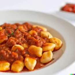 LUNCH Kopytka z gulaszem wieprzowym i zupą