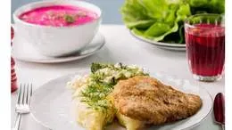 Kotlet schabowy + zupa