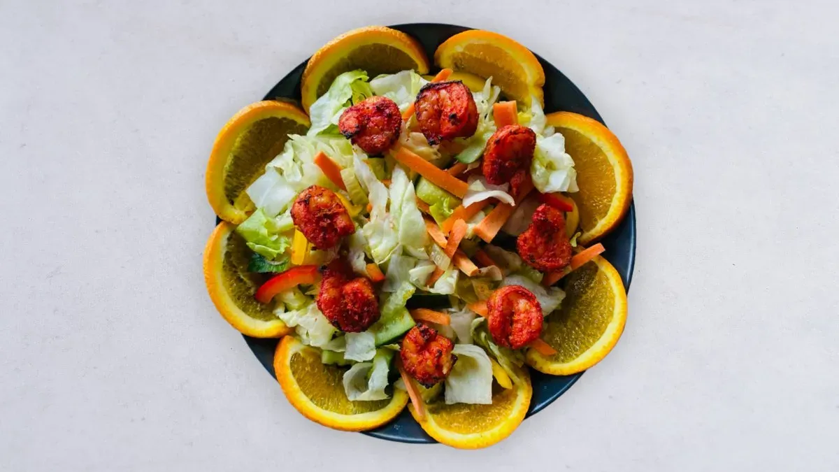 Prawns tikka salad