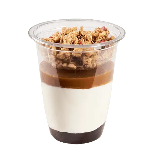 Jogurt czekoladowo-karmelowy z granolą owocową 320g