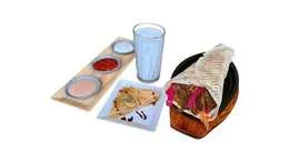 1 - zestaw tortilla falafel mega - wrap, ayran, baklawa orzechowa