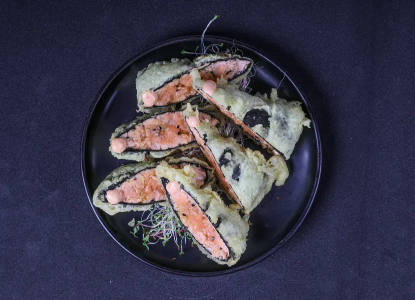 Nori salmon tatarutempura