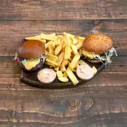 Blue Smash Burger + frytki