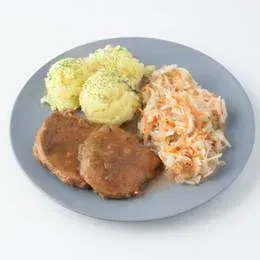 Schab duszony w sosie pieczarkowym