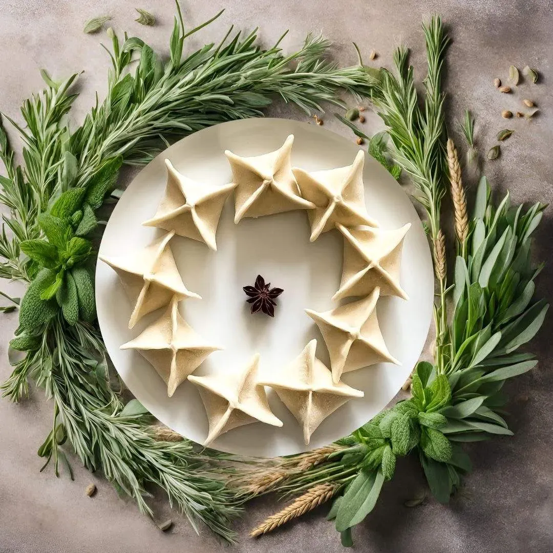Dim sum z serem, migdałami i kajmakiem - 9 szt. (gotowane)