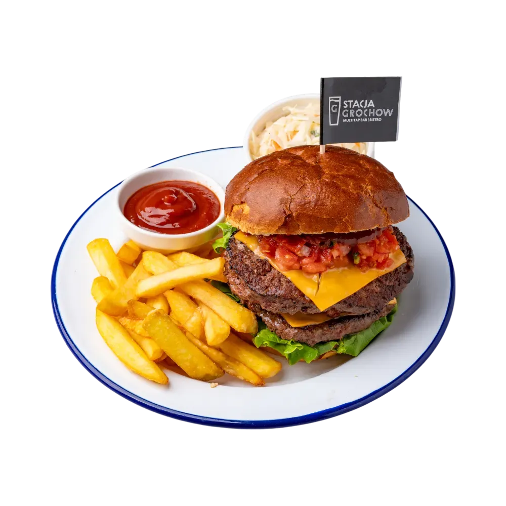 Burger XXL [ + frytki + surówka ]