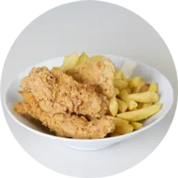 3 Polędwiczki z  Kurczaka  + frytki